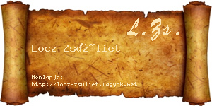 Locz Zsüliet névjegykártya